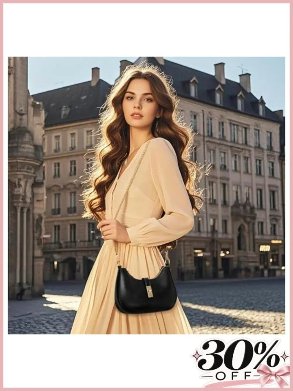 Hobo Shoulder Bag Faux Leather Crossbody Purse Convertible Chain Strap